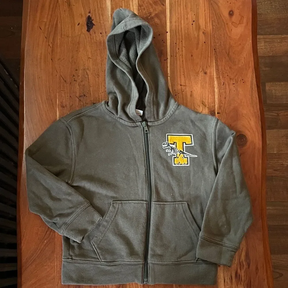 Old Navy Kids Olive Hoodie with Yellow Graphic